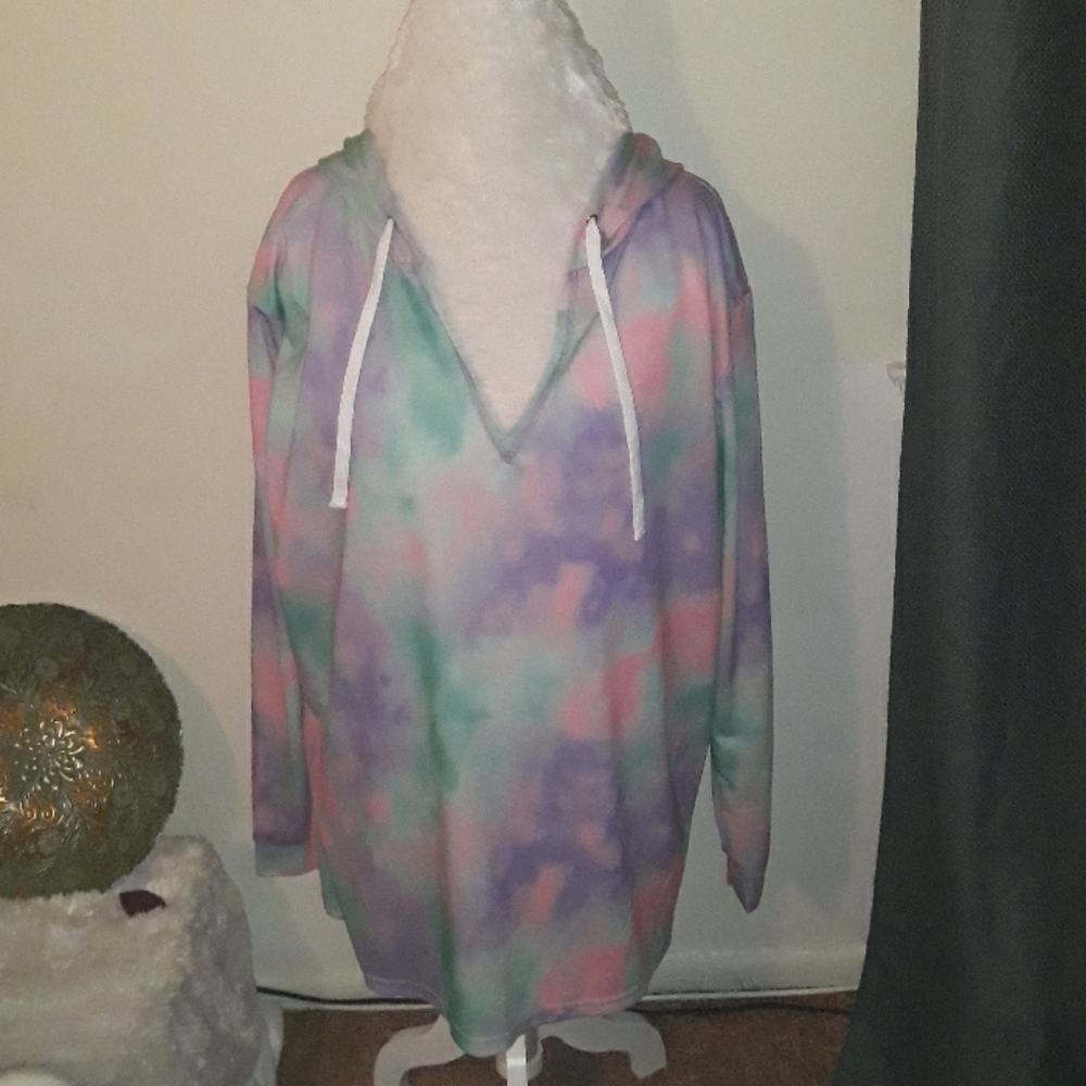 Bobbie Brooks Plus Size Tie Dye Hoodie 3X